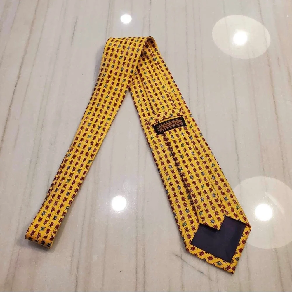 Peter Blair Ladybug Neck Tie Yellow